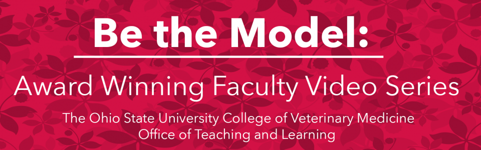 Banner: Be the Model: Award Winning Faculty Video Series The Ohio State University College of Veterinary Medicine Office of Teaching and Learning